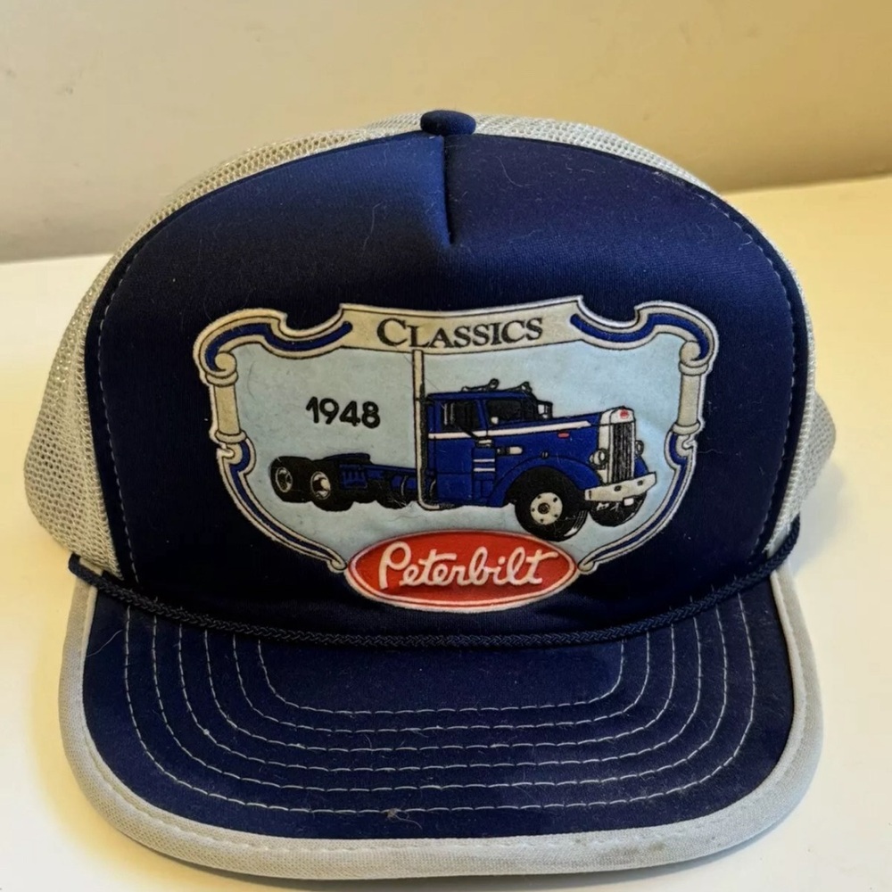 VTG Peterbilt Classics 1948 Model Mesh Back Blue Trucker Baseball Cap Hat